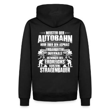 Straßenbauer/Asphaltbauer/Straßenbau/Geschenk - Männer Premium Bio Hoodie - Schwarz - Hinten - Nico (187cm)