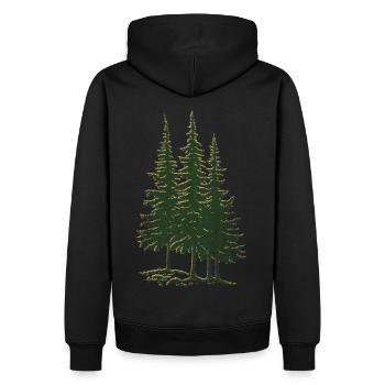 Naturfan im Wald Outdoor - Männer Premium Bio Hoodie - Schwarz - Hinten - Nico (187cm)