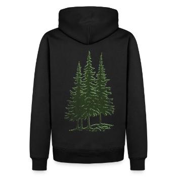 Forest, Spruce, Fir Trees - Men’s Premium Organic Hoodie - black - Back - Nico (187cm)