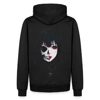 Fille au visage squelettique - Sweat à capuche Premium bio Homme - noir - Dos - Nico (187cm)