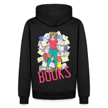La littérature et l’amour des livres - Sweat à capuche Premium bio Homme - noir - Dos - Nico (187cm)