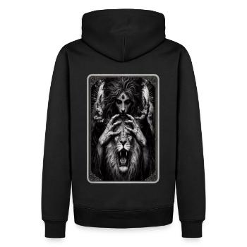 Carte de puissance de tarot - Sweat à capuche Premium bio Homme - noir - Dos - Nico (187cm)