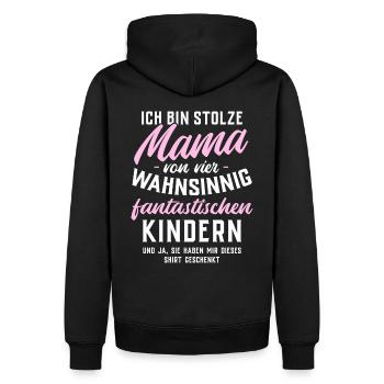 Ich bin stolze Mama von 4 fantastischen Kindern - Männer Premium Bio Hoodie - Schwarz - Hinten - Nico (187cm)
