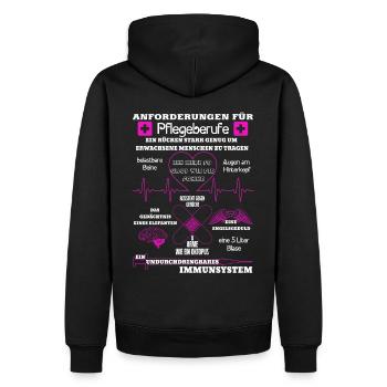 Anforderungen für Pflegeberufe - Männer Premium Bio Hoodie - Schwarz - Hinten - Nico (187cm)