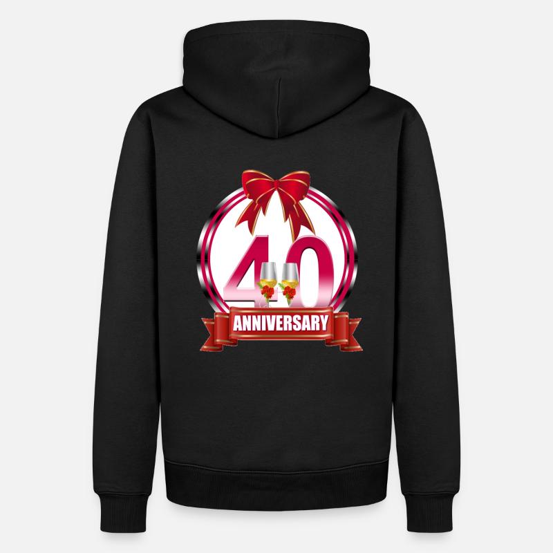 40e anniversaire de mariage Anniversaire de mariage Ruby - Sweat à capuche Premium bio Homme - noir