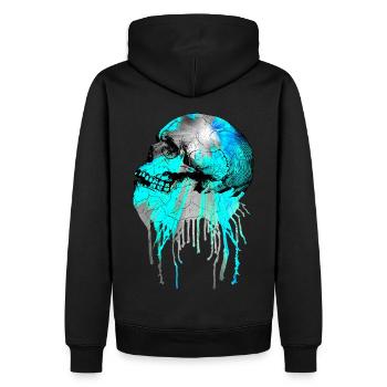 Skull Skull Grunge Style, Grunge Skull - Sweat à capuche Premium bio Homme - noir - Dos - Nico (187cm)