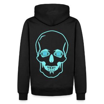 Crâne Crâne Mort Horreur Halloween Fantôme - Sweat à capuche Premium bio Homme - noir - Dos - Nico (187cm)