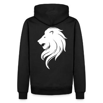 Lion - symbole - Sweat à capuche Premium bio Homme - noir - Dos - Nico (187cm)