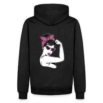 Retro Rockabilly Girl Cadeau - Sweat à capuche Premium bio Homme - noir - Dos - Nico (187cm)