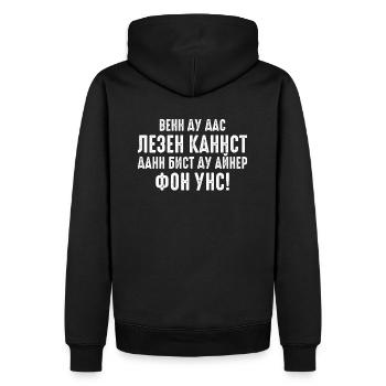 Wenn du das lesen kannst Spruch auf Russisch Russe - Männer Premium Bio Hoodie - Schwarz - Hinten - Nico (187cm)