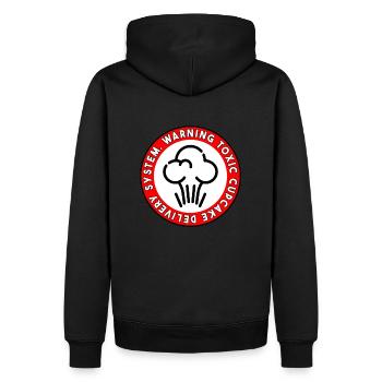 Toxic Cupcake Delivery Warning - Men’s Premium Organic Hoodie - black - Back - Nico (187cm)