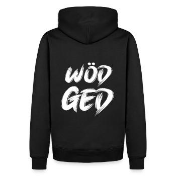 Wöd Ged Wöd Gedi Patenonkel Österreich - Männer Premium Bio Hoodie - Schwarz - Hinten - Nico (187cm)