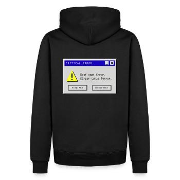 (T)error - Männer Premium Bio Hoodie - Schwarz - Hinten - Nico (187cm)