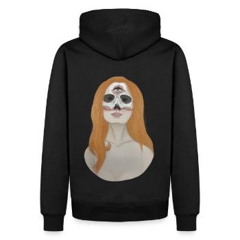 troisième oeil - Sweat à capuche Premium bio Homme - noir - Dos - Nico (187cm)