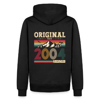 Original 2004 Jahrgang 2004 20. Geburtstag 2004 - Männer Premium Bio Hoodie - Schwarz - Hinten - Nico (187cm)