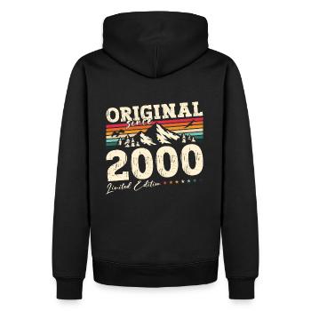 25ème anniversaire Légende Juin 2000 Millésime 2000 - Sweat à capuche Premium bio Homme - noir - Dos - Nico (187cm)