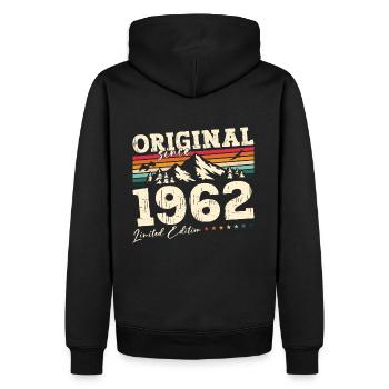 63ème anniversaire 62 Original 1962 Millésime 1962 - Sweat à capuche Premium bio Homme - noir - Dos - Nico (187cm)
