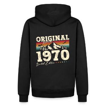 55ème Anniversaire Légendaire Juin 1970 Millésime 1970 - Sweat à capuche Premium bio Homme - noir - Dos - Nico (187cm)