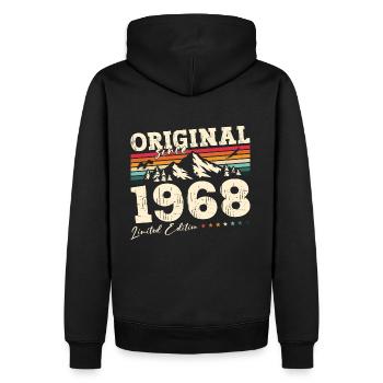57. Geburtstag 68 Original 1968 Jahrgang 1968 - Männer Premium Bio Hoodie - Schwarz - Hinten - Nico (187cm)