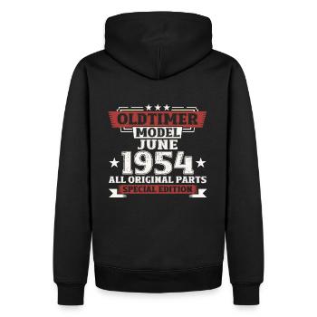Millésime 1954 Millésime 1954 70ème anniversaire Juin - Sweat à capuche Premium bio Homme - noir - Dos - Nico (187cm)