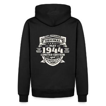 Légende Mai 1944 Né en 1944 Anniversaire 1944 - Sweat à capuche Premium bio Homme - noir - Dos - Nico (187cm)