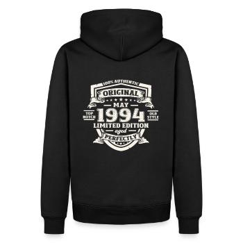 Légende Mai 1994 Millésime 1994 Anniversaire 1994 - Sweat à capuche Premium bio Homme - noir - Dos - Nico (187cm)