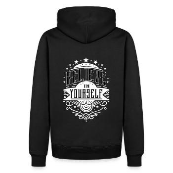 Believe in Yourself Motivation Selbstvertrauen - Männer Premium Bio Hoodie - Schwarz - Hinten - Nico (187cm)