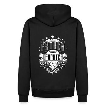 Vater und Tochter Familie Liebe Geschenk Papa Dad - Männer Premium Bio Hoodie - Schwarz - Hinten - Nico (187cm)