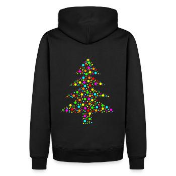 Tannenbaum aus bunten Seifenblasen - Männer Premium Bio Hoodie - Schwarz - Hinten - Nico (187cm)