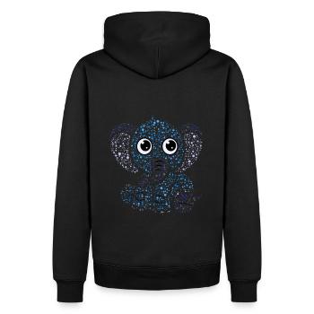 Elefant Kind Süß Farben Geschenk Tier Kreativ - Männer Premium Bio Hoodie - Schwarz - Hinten - Nico (187cm)