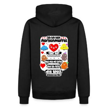 Les noctambules – le café sauve le monde - Sweat à capuche Premium bio Homme - noir - Dos - Nico (187cm)