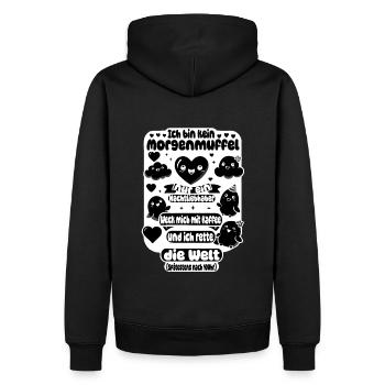 Les noctambules – le café sauve le monde - Sweat à capuche Premium bio Homme - noir - Dos - Nico (187cm)