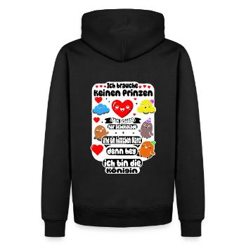 Je n’ai pas besoin d’un prince – Chocolate & Glamour Design - Sweat à capuche Premium bio Homme - noir - Dos - Nico (187cm)