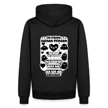 Je n’ai pas besoin d’un prince – Chocolate & Glamour Design - Sweat à capuche Premium bio Homme - noir - Dos - Nico (187cm)