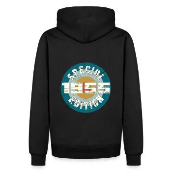 Edition Spéciale 1955 Anniversaire Cadeau Vintage - Sweat à capuche Premium bio Homme - noir - Dos - Nico (187cm)
