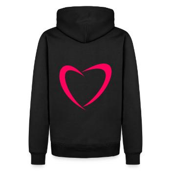 Herz Design zum Valentinstag Liebe Valentinstag - Männer Premium Bio Hoodie - Schwarz - Hinten - Nico (187cm)