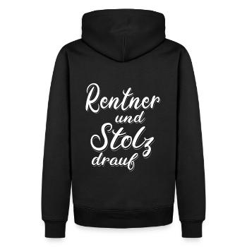 Rentner Ruhestand Alter Mann Geschenk Humor Spruch - Männer Premium Bio Hoodie - Schwarz - Hinten - Nico (187cm)