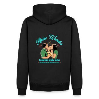 Small miracles need great love - Baby Child - Men’s Premium Organic Hoodie - black - Back - Nico (187cm)