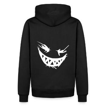 Halloween Gesicht zum fürchten - cooler Style - Männer Premium Bio Hoodie - Schwarz - Hinten - Nico (187cm)