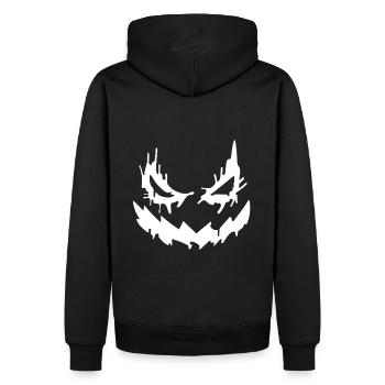 Halloween Gesicht zum fürchten - cooler Style - Männer Premium Bio Hoodie - Schwarz - Hinten - Nico (187cm)