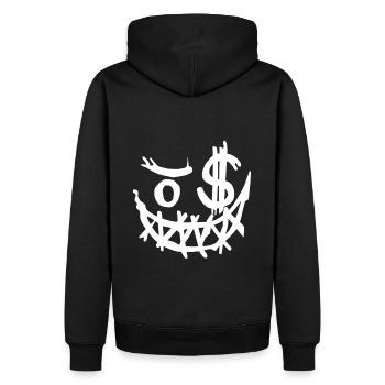 Halloween Gesicht zum fürchten - cooler Style - Männer Premium Bio Hoodie - Schwarz - Hinten - Nico (187cm)