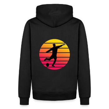 Fußball Leidenschaft Kicker Sport Soccer - Männer Premium Bio Hoodie - Schwarz - Hinten - Nico (187cm)