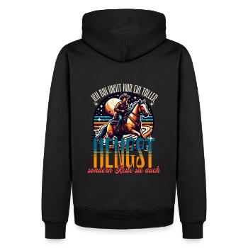 Ich bin nicht nur ein toller Hengst - Männer Premium Bio Hoodie - Schwarz - Hinten - Nico (187cm)