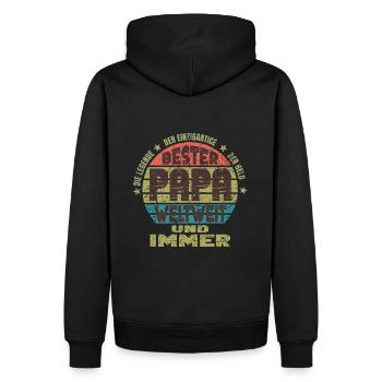 Bester Papa Weltweit Vatertag Geschenk - Männer Premium Bio Hoodie - Schwarz - Hinten - Nico (187cm)