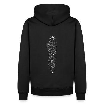 Familie Löwe Tiger Mama Papa Löwin - Männer Premium Bio Hoodie - Schwarz - Hinten - Nico (187cm)