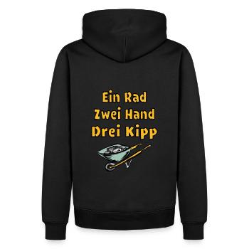 Lustiger Bau Spruch Schubkarre Humor Garten - Männer Premium Bio Hoodie - Schwarz - Hinten - Nico (187cm)