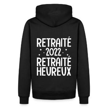 Cadeau retraite 2022 retraité heureux - Sweat à capuche Premium bio Homme - noir - Dos - Nico (187cm)