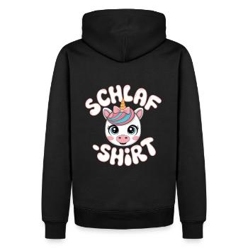 Einhorn Schlafshirt Unicorn Tier Geschenk - Männer Premium Bio Hoodie - Schwarz - Hinten - Nico (187cm)