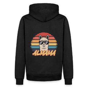 Chemise rétro en alpaga – ALMAMA Design - Sweat à capuche Premium bio Homme - noir - Dos - Nico (187cm)