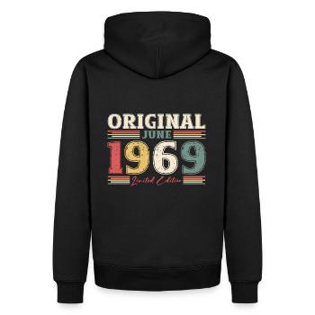 Original Juin 1969 Millésime 1969 Anniversaire 1969 - Sweat à capuche Premium bio Homme - noir - Dos - Nico (187cm)